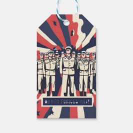 "Salute to Service: Lycklig väpnade styrkors dag" Presentetikett