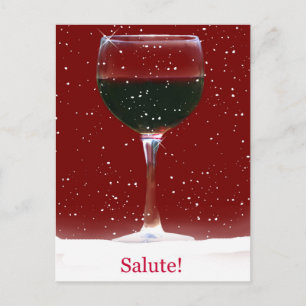 Salute Vin Snö Cheers Lycklig Helgdag vykort