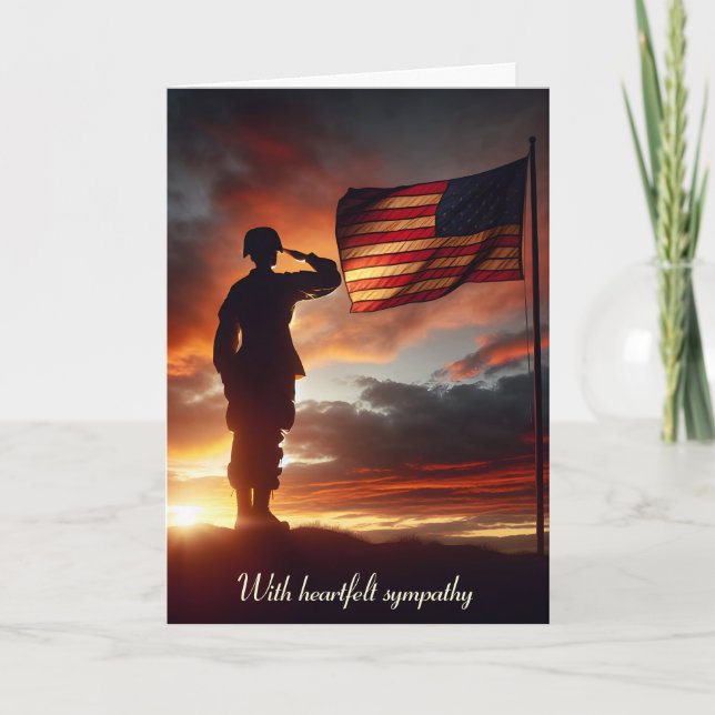 Saluting American Soldier for Sympathy Kort (Framsida)