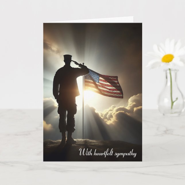 Saluting American Soldier for Sympathy Kort (Liten växt)