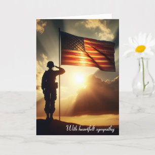 Saluting American Soldier for Sympathy Kort