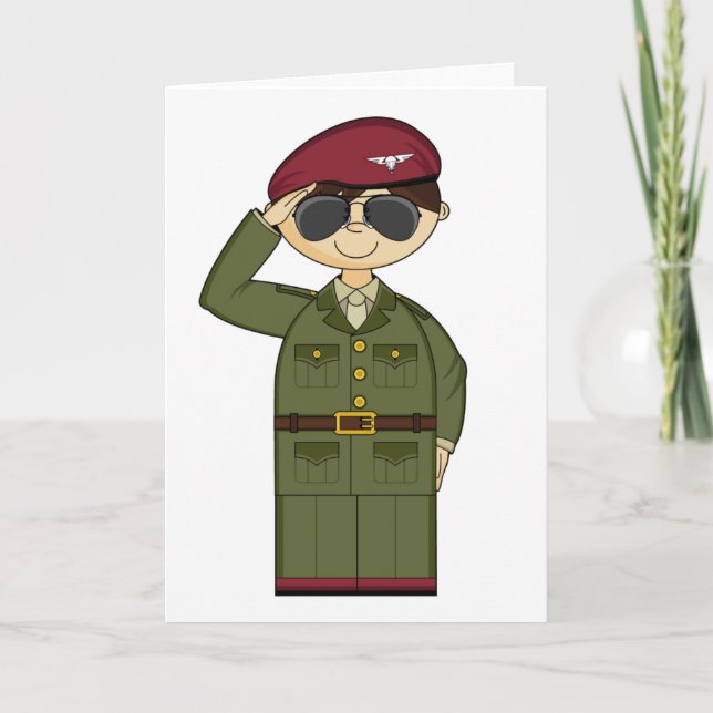 Saluting Card för den brittiska armén Kort (Framsida)