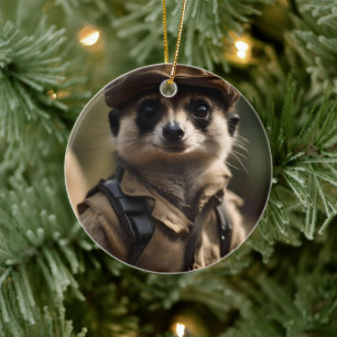 Saluting Silvester the Meerkat: A Veterans Tale Julgransprydnad Keramik