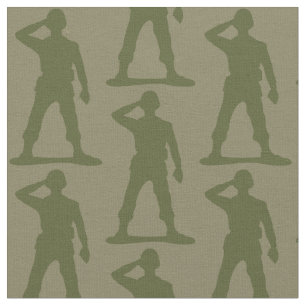 Saluting Soldier Camo Grönt Silhouette Tyg