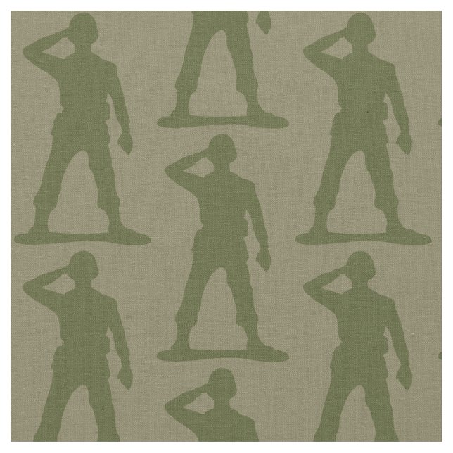 Saluting Soldier Camo Grönt Silhouette Tyg (Närbild)