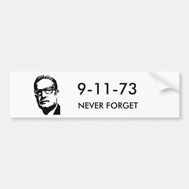 Salvador-allende-avbilda 9-11-73, GLÖM ALDRIG Bildekal (Framsidan)