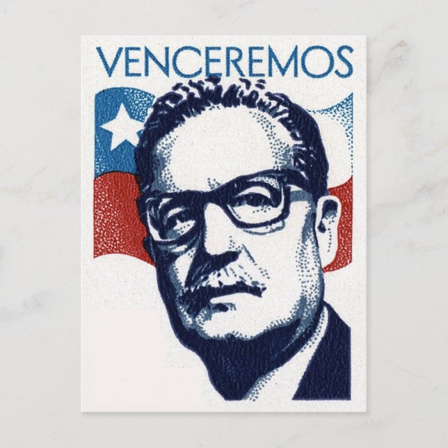 Salvador Allende - Venceremos Vykort (Framsida)