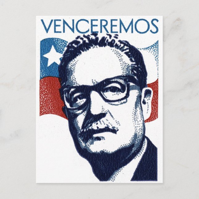 Salvador Allende - Venceremos Vykort (Framsida)