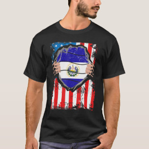 Salvador American Grown Patriot El Salvador Flagga T Shirt