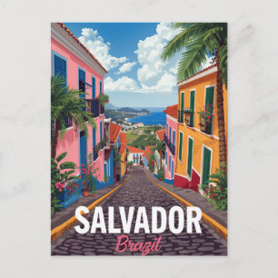 Salvador Brasil Färgglatt Pelourinho Vykort