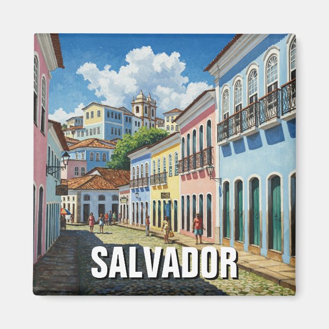 Salvador Brasilien Perlourinho Travel Magnet (Framsidan)