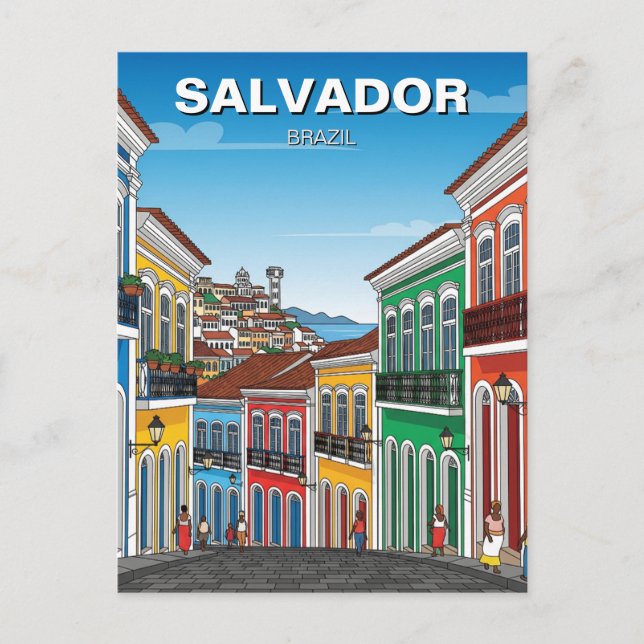 Salvador Brasilien Perlourinho Travel Vykort (Framsida)