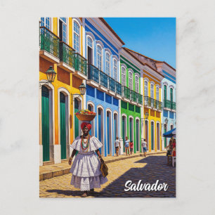 Salvador Brasilien Perlourinho Travel Vykort