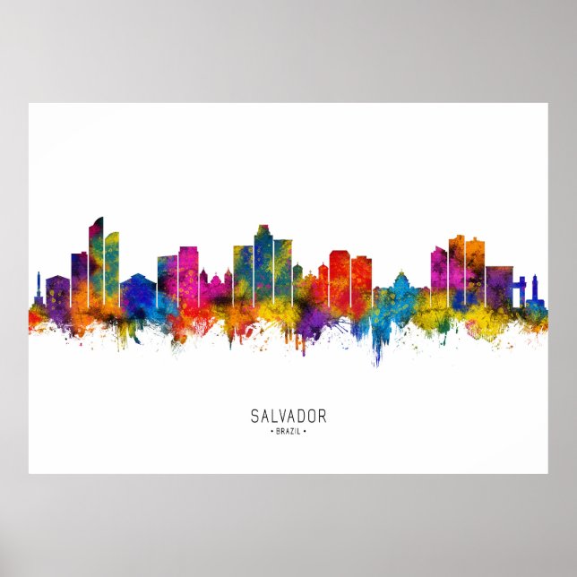 Salvador Brasilien Skyline Poster (Framsidan)