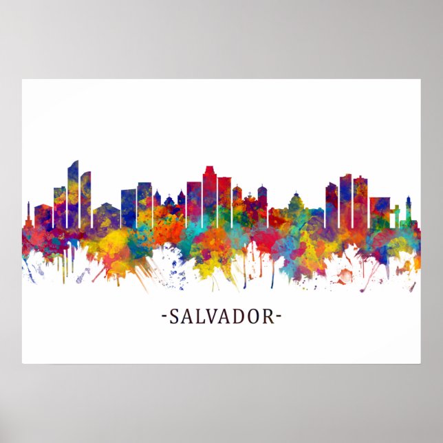 Salvador Brasilien Skyline Poster (Framsidan)