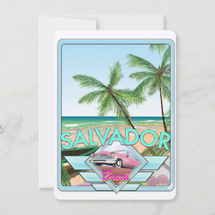 Salvador Brasilien vintage resemålning affisch.