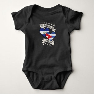 Salvador Cuban Heart Flaggor El Salvador Kuba T Shirt