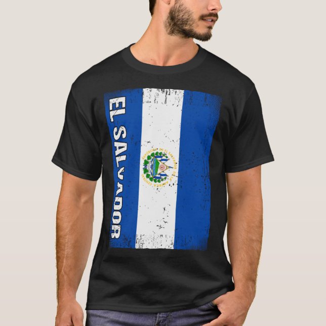 Salvador Flagga El Salvador T Shirt (Framsida)
