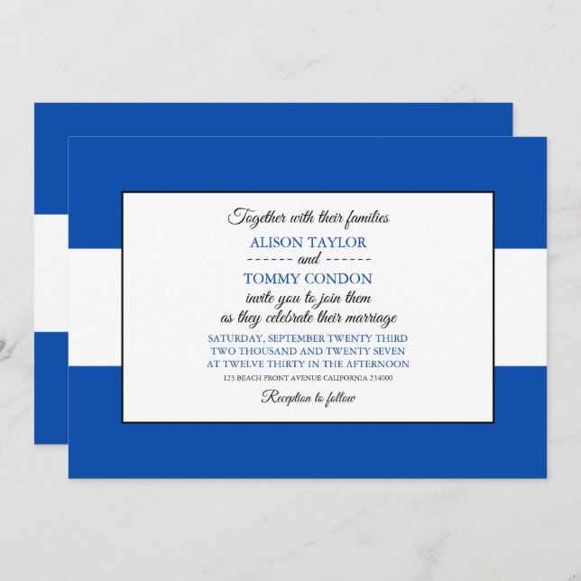 Salvador Flagga, Flagga El Salvador Bröllop Inbjudningar (Fram/baksida)