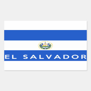 Salvador land flagga symbol namn rektangulärt klistermärke