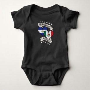 Salvador Mexikanska Heart Flaggor El Salvador, Mex T Shirt