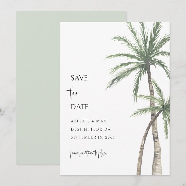 Salvadorpalmen Destination Spara datum Datumet (Fram/baksida)