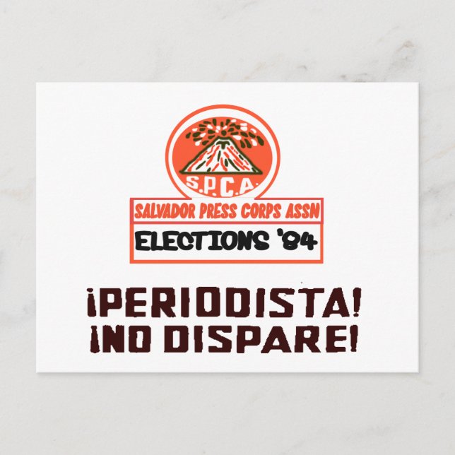 SalvadorpressAssn 1984 Vykort (Framsida)
