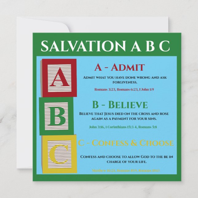 Salvation abc tack kort (Framsida)