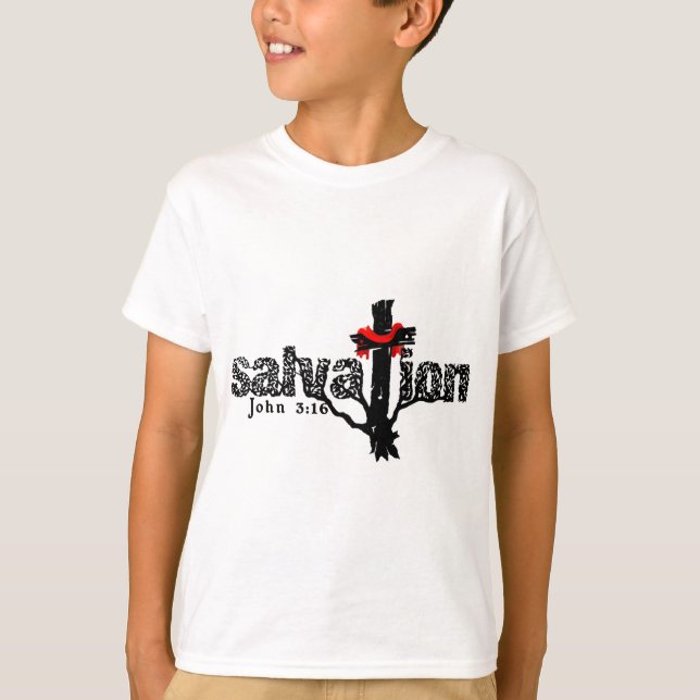 Salvation John 3:16 Christian T Shirt (Framsida)