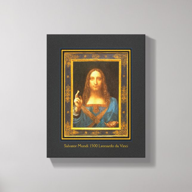 Salvator Mundi 1500 Leonardo da Vinci Canvastryck (Framsida)