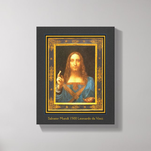 Salvator Mundi 1500 Leonardo da Vinci Canvastryck (Framsida)