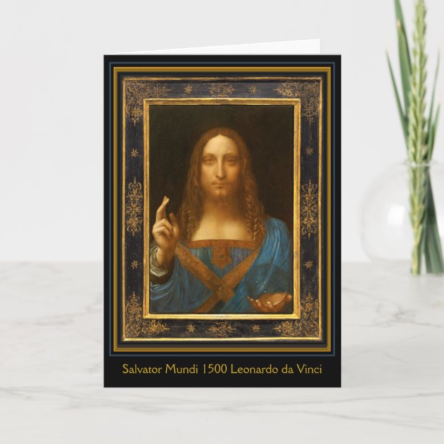 Salvator Mundi 1500 Leonardo da Vinci-kort Kort (Framsida)