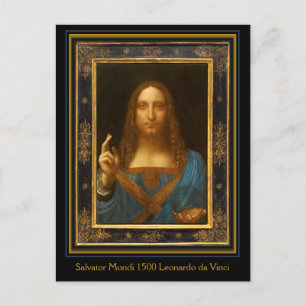 Salvator Mundi 1500 Leonardo da Vinci Vykort