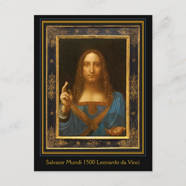 Salvator Mundi 1500 Leonardo da Vinci Vykort (Framsida)