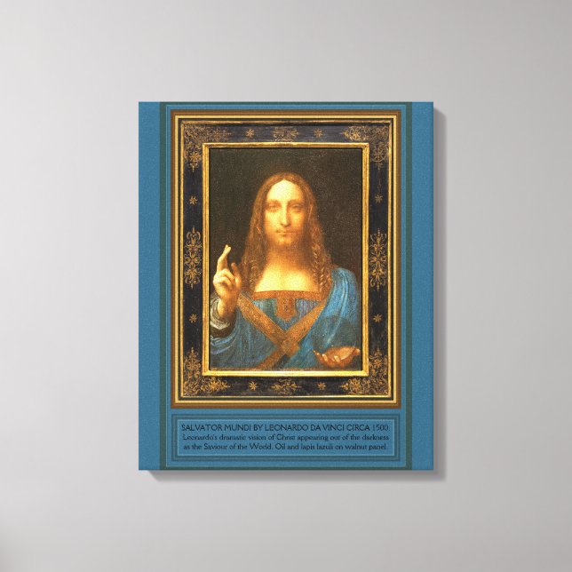 Salvator Mundi av Leonardo da Vinci c 1500 Canvastryck (Framsida)