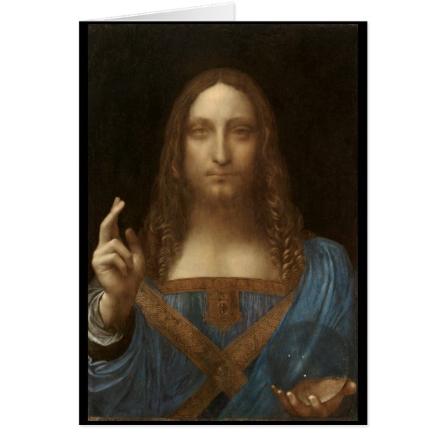 Salvator Mundi av Leonardo Da Vinci circa 1500 Hälsningskort (Framsidan)