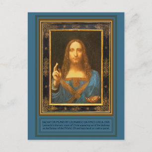 Salvator Mundi av Leonardo da Vinci circa 1500 Pos Vykort