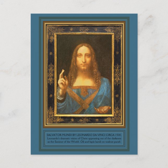 Salvator Mundi av Leonardo da Vinci circa 1500 Pos Vykort (Framsida)