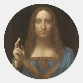 Salvator Mundi av Leonardo da Vinci circa 1500 Runt Klistermärke