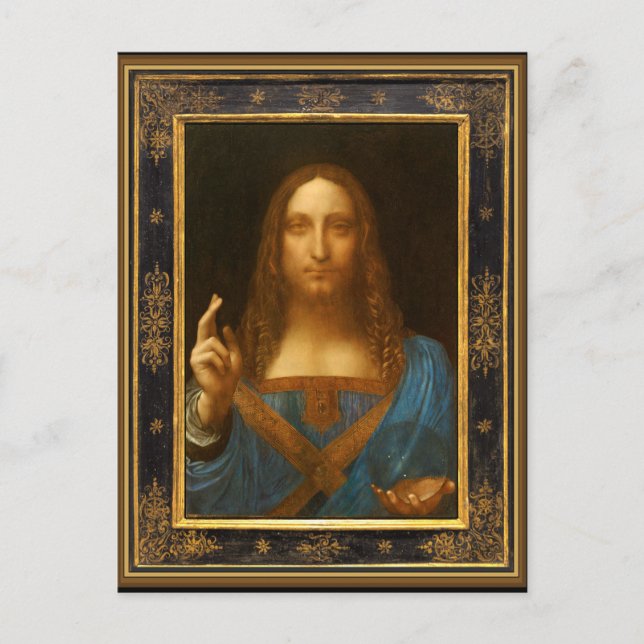 Salvator Mundi av Leonardo da Vinci circa 1500 Vykort (Framsida)