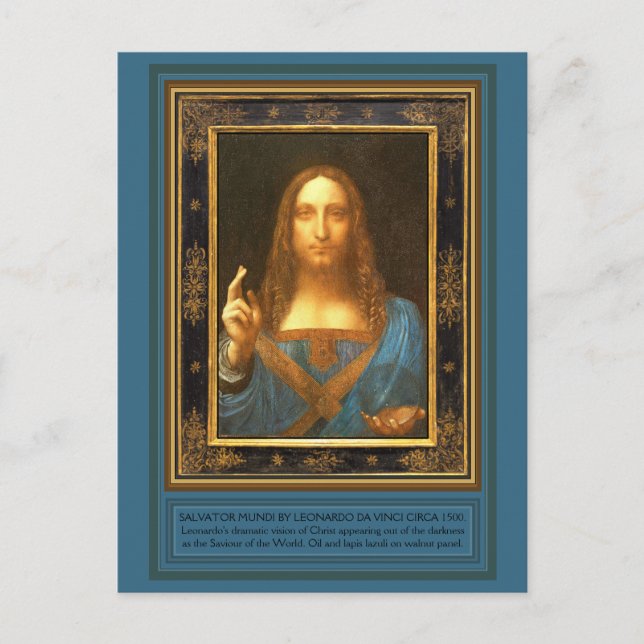 Salvator Mundi av Leonardo da Vinci circa 1500 Vykort (Framsida)