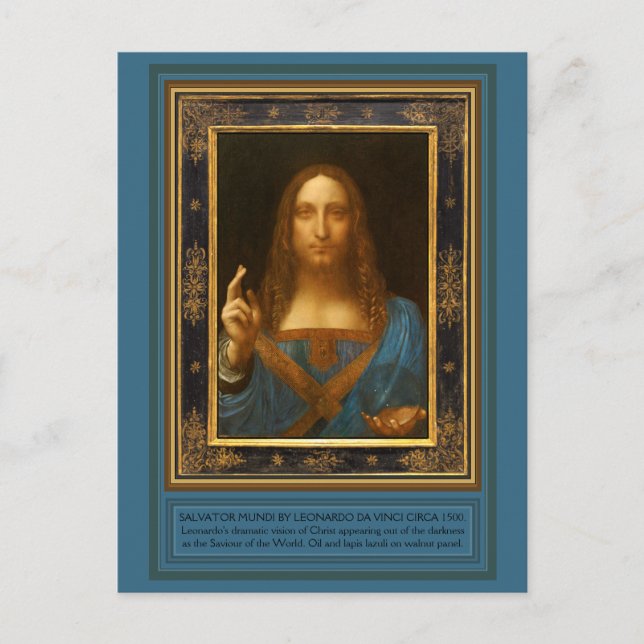 Salvator Mundi av Leonardo da Vinci circa 1500 Vykort (Framsida)