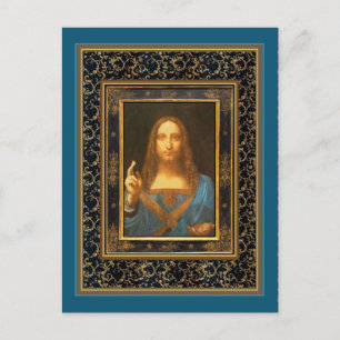 Salvator Mundi av Leonardo da Vinci circa 1500 Vykort