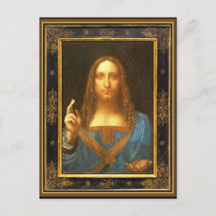 Salvator Mundi av Leonardo da Vinci circa 1500 Vykort