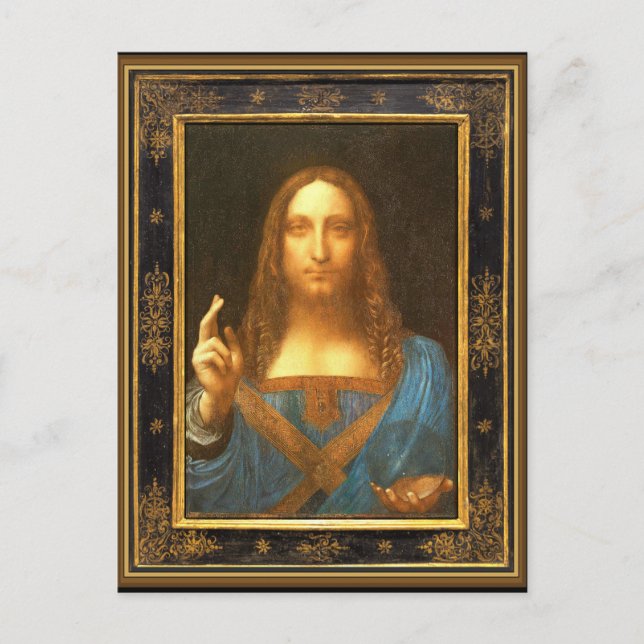 Salvator Mundi av Leonardo da Vinci circa 1500 Vykort (Framsida)