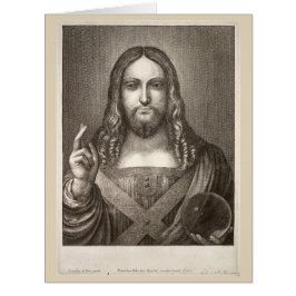 Salvator Mundi av Wenceslaus Hollar efter Leonardo Jumbo Kort