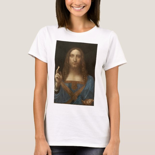 Salvator Mundi by Leonardo da Vinci T Shirt (Framsida)