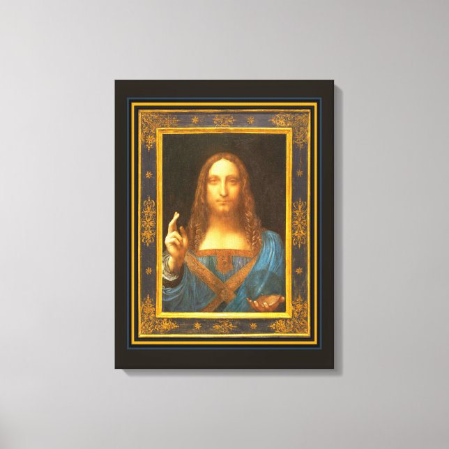 Salvator Mundi c 1500 Leonardo da Vinci Canvastryck (Framsida)