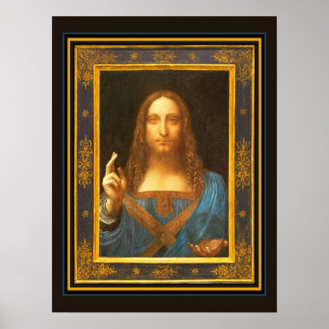 Salvator Mundi c 1500 Leonardo da Vinci Fine Art Poster (Framsidan)