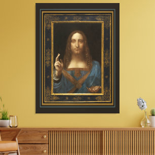 Salvator Mundi c 1500 Leonardo da Vinci Finkonst Canvastryck